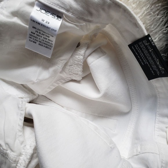 JOE'S FRAYED WHITE HIGH RISE STRAIGHT LEG DENIM JEANS - Picture 8 of 10